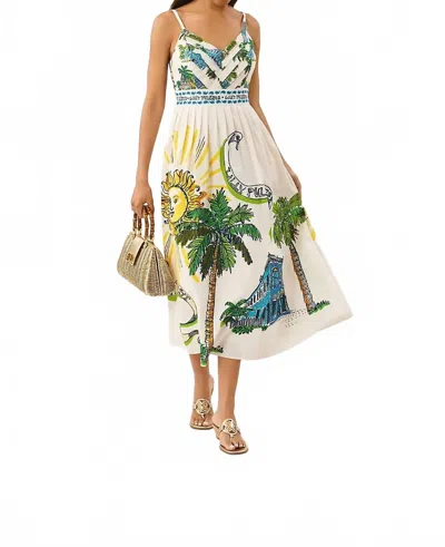 Lilly Pulitzer Wendley Midi Dress In Coconut Oversized Key West Toile Engineered In Neutral