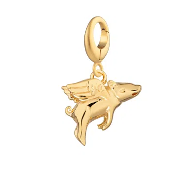 Lily Charmed Women's Gold Plated Flying Pig Charm