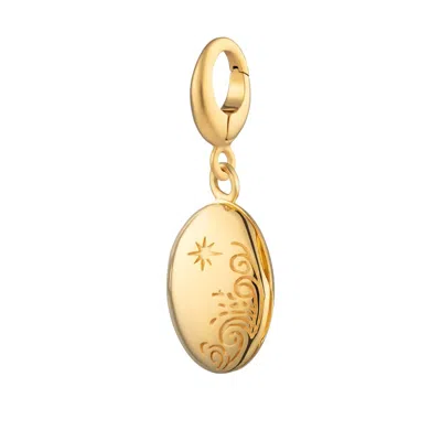Lily Charmed Women's Gold Plated Tiny Celestial Locket Charm