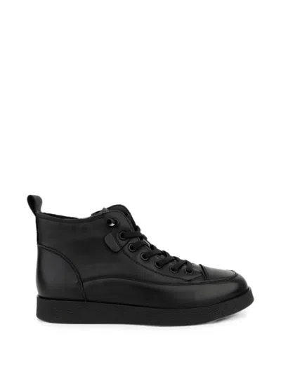Linda Baumann High-top Lace-up Sneakers In Black