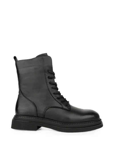 Linda Baumann Lace-up Ankle Boots In Black