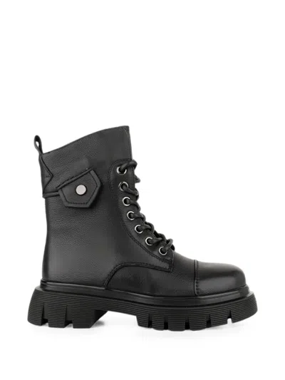 Linda Baumann Lace-up Lug-sole Ankle Boots In Multi