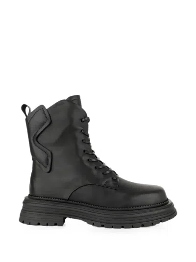 Linda Baumann Lace-up Panelled Boots In Multi