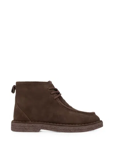 Linda Baumann Lace-up Suede Ankle Boots In Brown