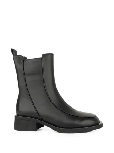 Linda Baumann Zip-fastening Leather Ankle Boots In Black