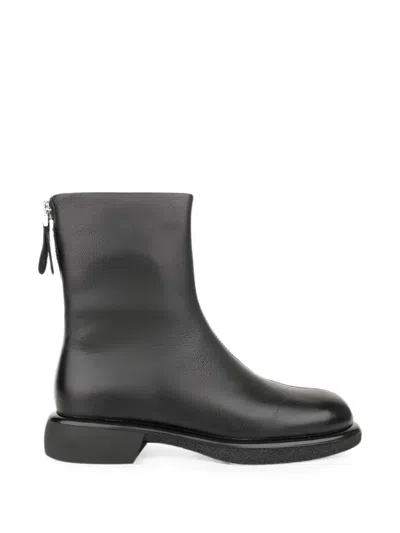 Linda Baumann Zip-fastening Leather Ankle Boots In Black
