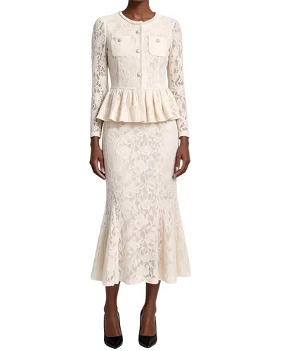Linda Charm 2pc Top & Skirt Set In White