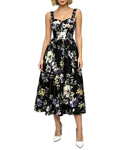 Linda Charm Midi Dress In Black