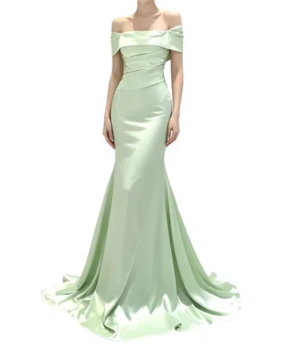 Linda Charm Off The Shoulder Maxi Dress In Green