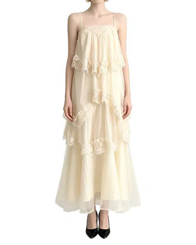 Linda Charm Sleeveless Maxi Dress In White