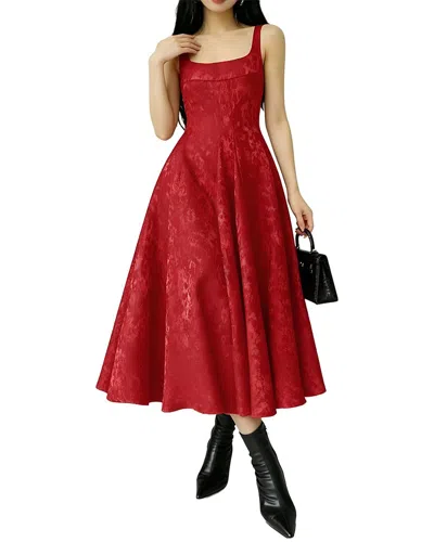 Linda Charm Sleeveless Midi Dress In Red