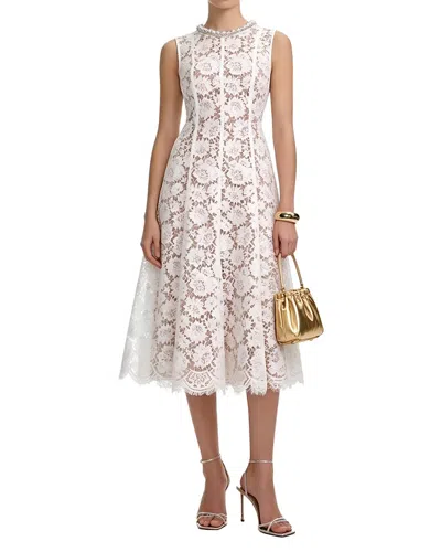 Linda Charm Sleeveless Midi Dress In White