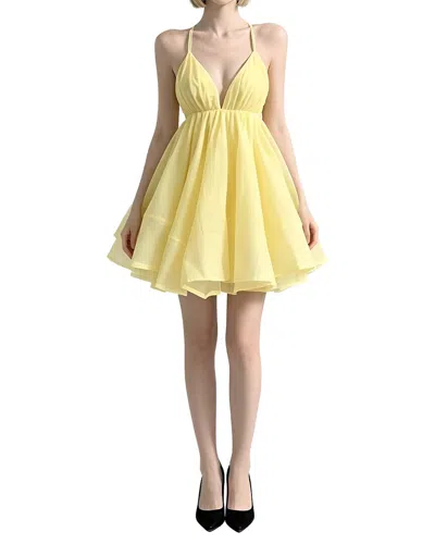Linda Charm Sleeveless Mini Dress In Yellow