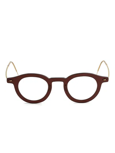 Lindberg Round-frame Glasses In Brown