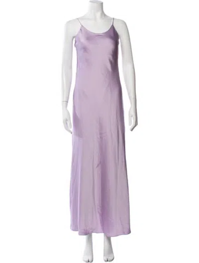 Pre-owned Line & Dot Scoop Neck Long Dress In Purple
