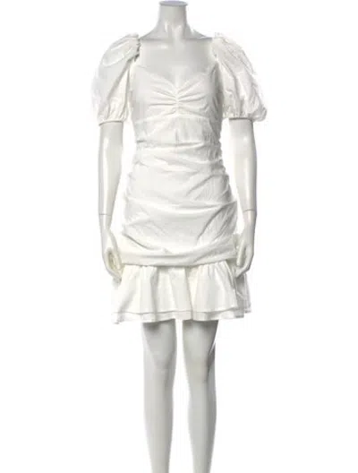 Pre-owned Line & Dot Square Neckline Mini Dress W/ Tags In Neutrals
