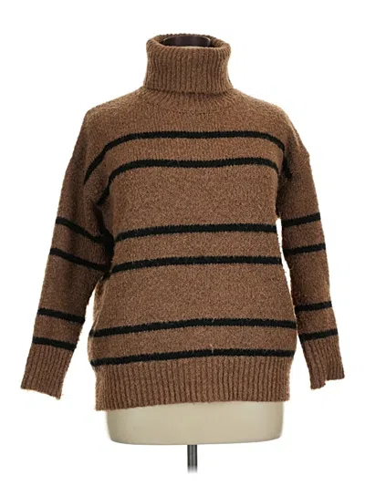 Pre-owned Line & Dot Turtleneck Sweater In Brown