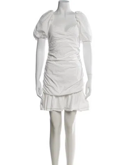 Pre-owned Line & Dot V-neck Mini Dress W/ Tags In Neutrals