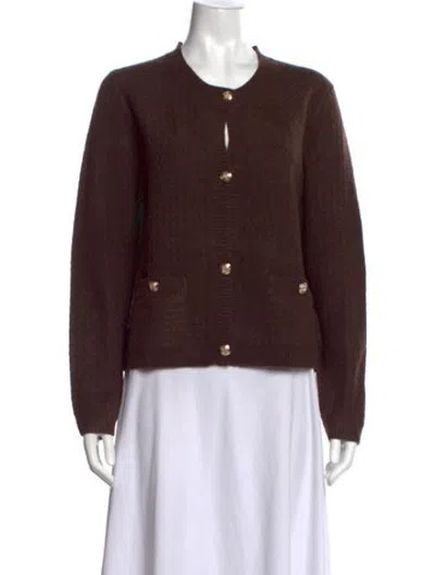 Pre-owned Line Open Front Sweater W/ Tags In Brown