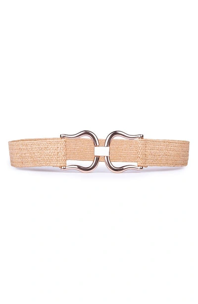 Linea Pelle Interlock Buckle Straw Belt In Natural