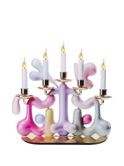 Linee Recanati Candypop Sculptural Candelabra Stand In Pink