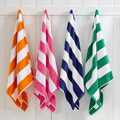 Linery Oversized Cotton Cabana 4-pc. Quick Dry Beach Towel In Blue