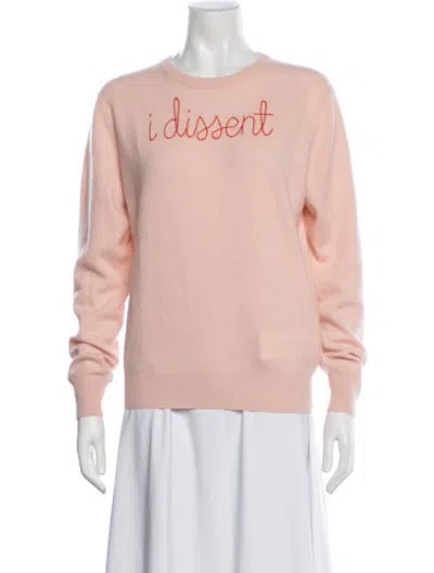 Pre-owned Lingua Franca Cashmere Graphic Print Sweater In Pink
