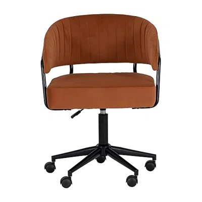 Linon Prestwick Rolling Office Chair In Orange