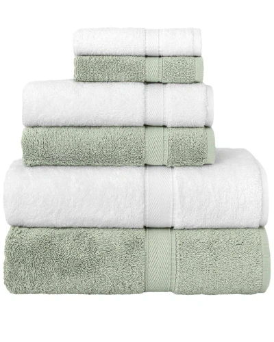 Linum Home Textiles 6pc Turkish Cotton Sinemis Terry Towel Set In Green