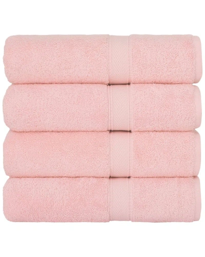 Linum Home Textiles Set Of 4 Turkish Cotton Sinemis Terry Bath Towels