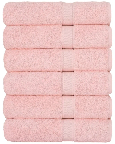 Linum Home Textiles Set Of 6 Turkish Cotton Sinemis Terry Bath Towels