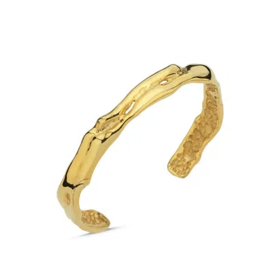 Linya Jewellery Amorf Thin Cuff Bracelet Silver | Gold