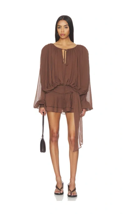 Lioness Elements Mini Dress In Chocolate