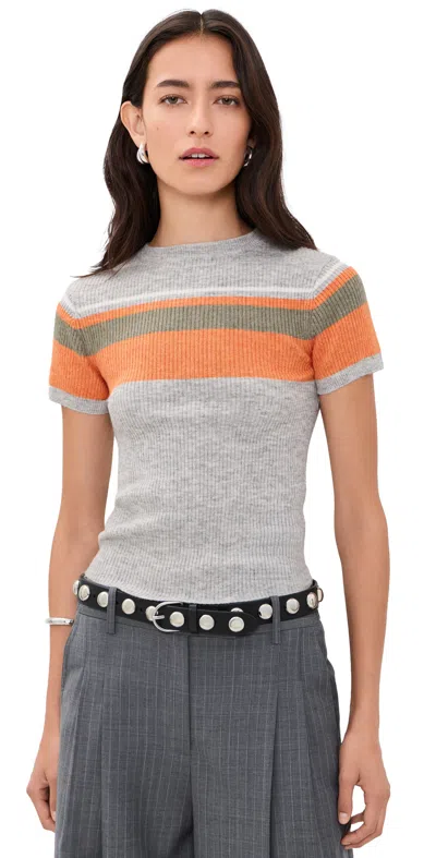 Lioness Kiss & Tell Knit Tee Safari Stripe In Gray