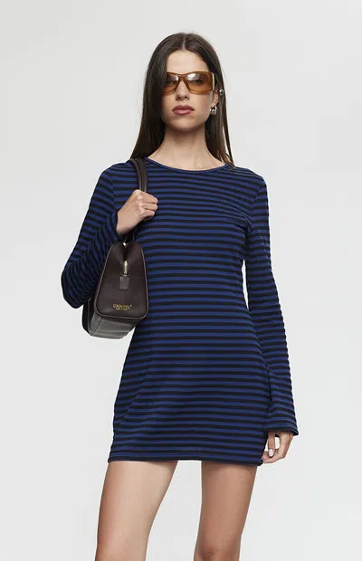 Lioness Women's Bloom Striped Long Sleeve Mini Dress In Black/navy