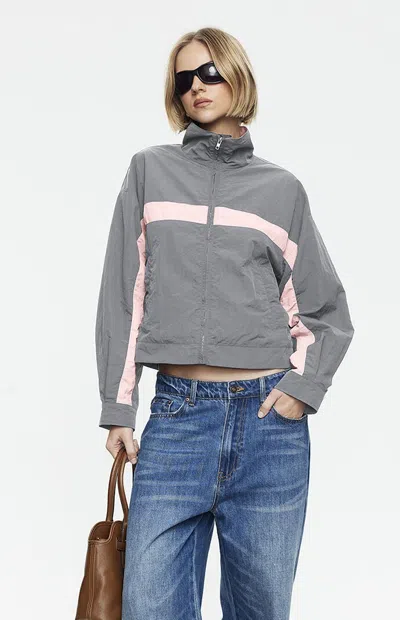 Lioness Women's Essential Sporty Windbreaker Jacket In Gray