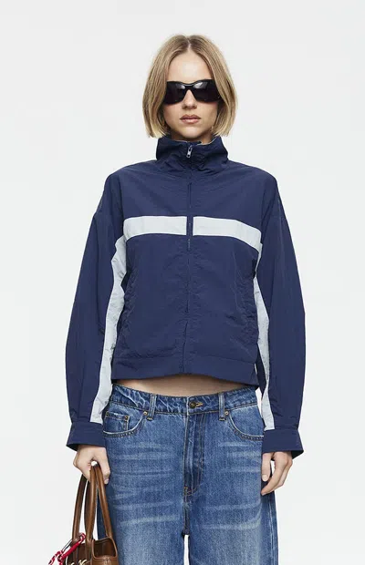 Lioness Women's Essential Sporty Windbreaker Jacket In Navy