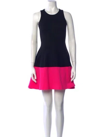Pre-owned Lisa Perry Colorblock Pattern Mini Dress In Pink