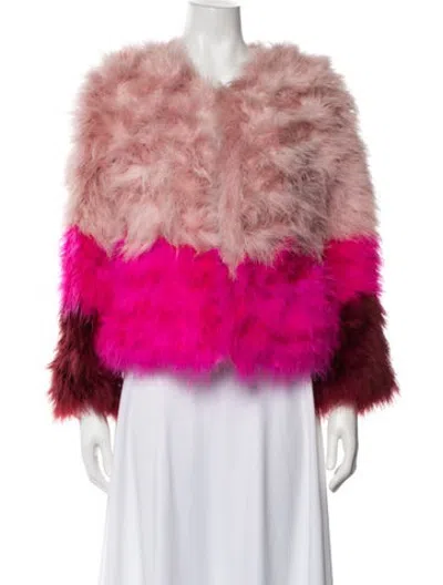 Pre-owned Lisa Perry Faux Fur Jacket In Pink