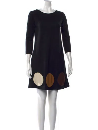 Pre-owned Lisa Perry Wool Mini Dress In Black