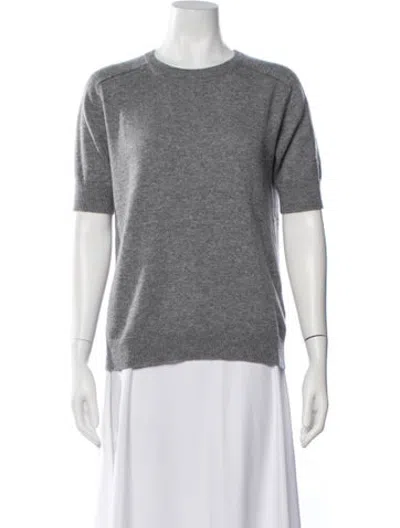 Pre-owned Lisa Yang Cashmere Crew Neck Sweater In White