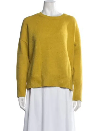 Pre-owned Lisa Yang Cashmere Crew Neck Sweater In Yellow
