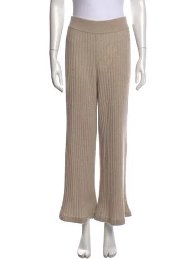 Pre-owned Lisa Yang Cashmere Wide Leg Pants In Neutrals