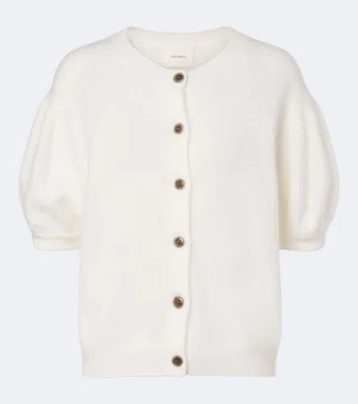 Lisa Yang Lucianne Brushed Cashmere Cardigan In White