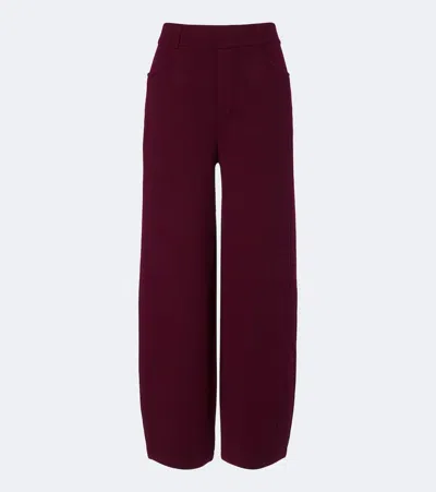 Lisa Yang Veda Cashmere Barrel-leg Pants In Burgundy