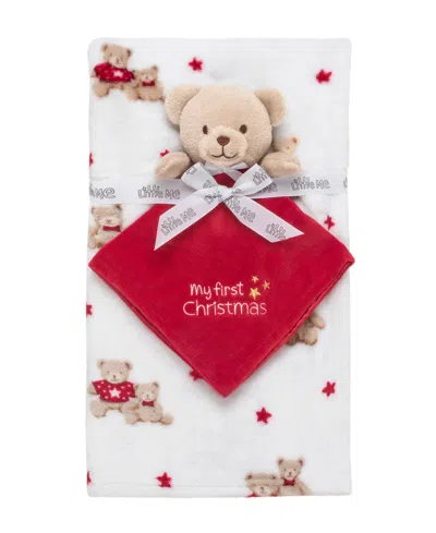 Little Me My First Christmas Holiday Security Blanket And Baby Blanket, 2-piece Set In Red