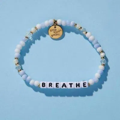 Little Words Project Breathe Bracelet In White/blue In Multi