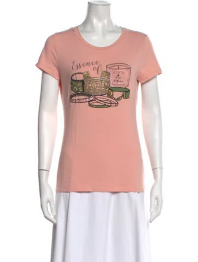 Pre-owned Liu •jo Graphic Print Crew Neck T-shirt In Pink