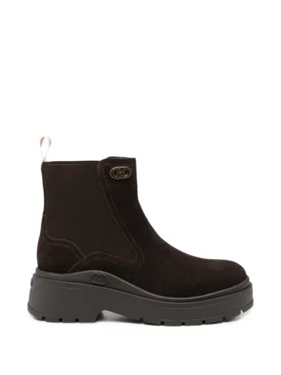 Liu •jo Logo-plaque Boots In Brown