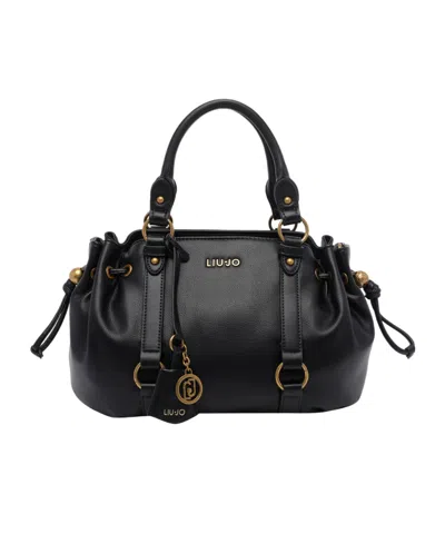 Liu •jo Liu Jo Ruched Top Handle Shoulder Bag In Black